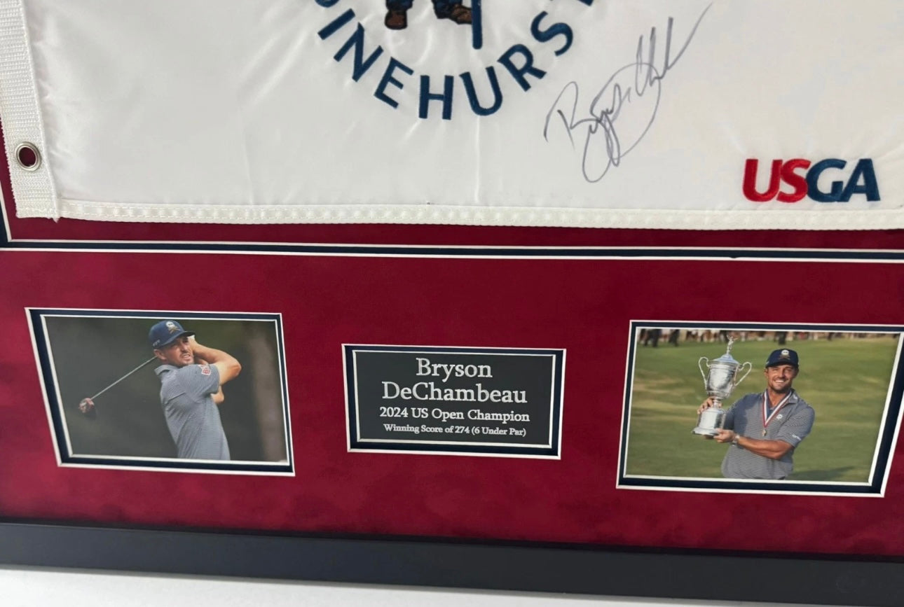 Signed Bryson DesChambeau US Open 2024 winning flag