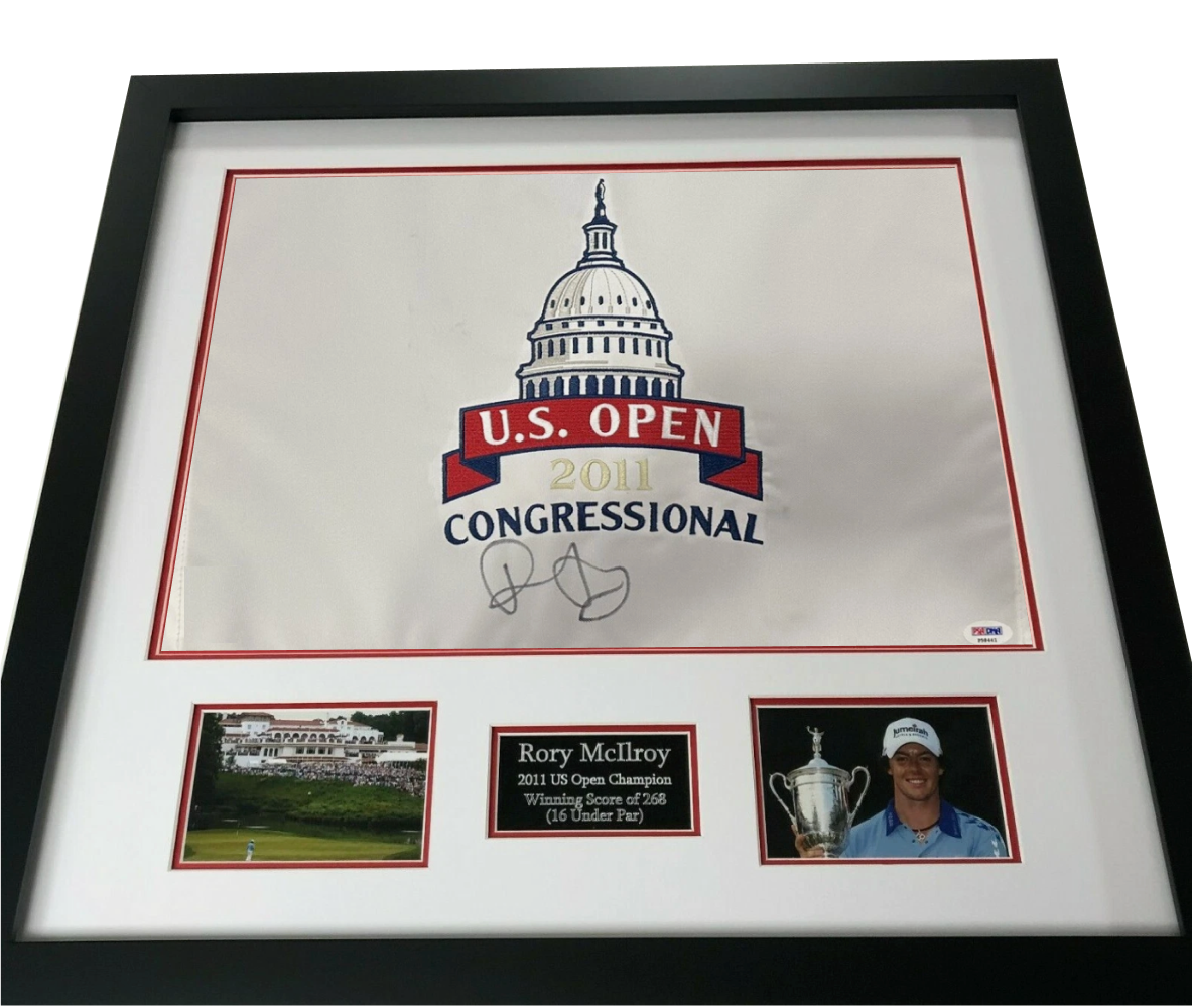 Signed Rory McIlroy 2011 US Open Flag